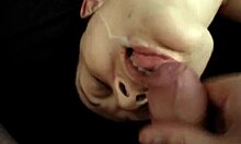 Fetish slut deep throat blowjob receives her face full of cum