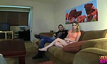 Petite wife's ex-boyfriend gets dominated by a monster cock