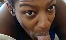 Amateur wife enjoys swallowing a big black cock